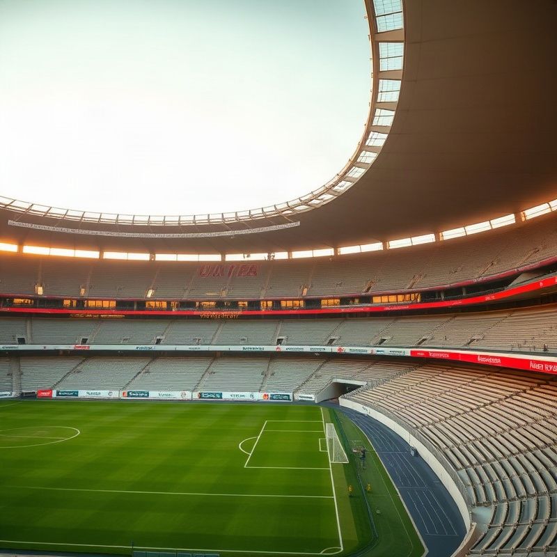 Estadio uruguayo al atardecer